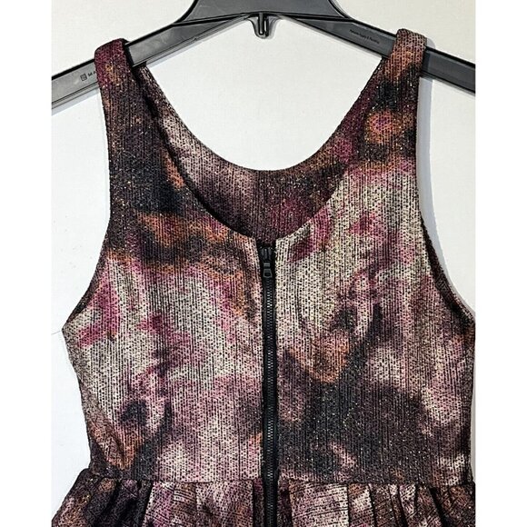 Alice + Olivia Purple Metallic Bubble Hem Marie Tulip Cocktail Prom Dress - Picture 12 of 15